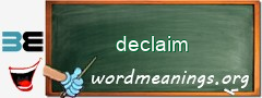 WordMeaning blackboard for declaim